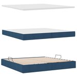 vidaXL Lit avec rangement et LED avec matelas Bleu 200 x 200 cm tissu