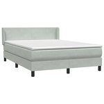 vidaXL Sommier à lattes de lit et matelas gris clair 160x210cm velours