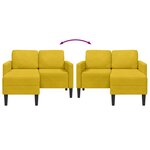 vidaXL Canapé 2 places avec méridienne en L jaune 125 cm velours
