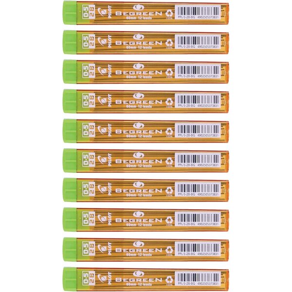 Etui de 12 mines qualité très résistante 0 5 mm Begreen 2B x 10 PILOT