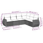 vidaXL Salon de jardin avec coussins 6 Pièces beige résine tressée