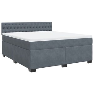 vidaXL Sommier à lattes de lit et matelas Gris foncé 180x200cm Velours