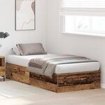 Cadre de lit de rangement vidaXL Bois ancien 80x200 cm