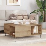 vidaXL Table basse chêne artisanal 80 x 80 x 36 5 cm Bois d'ingénierie