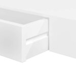 vidaXL Étagère murale avec 1 tiroir MDF Blanc Rangement de livres/DVD