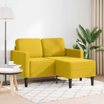 vidaXL Canapé 2 places avec méridienne en L jaune 125 cm velours