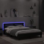 vidaXL Cadre de lit avec LED sans matelas noir 140x190 cm