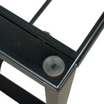 Salon de jardin 5 pièces avec table 2 chaises 2 repose-pieds aspect rotin bleu marine noir 03_0010535