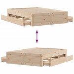 vidaXL Cadre de lit sans matelas avec tiroirs 150x200 cm bois de pin