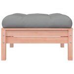 vidaXL Repose-pied de jardin avec coussin bois massif douglas