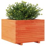 vidaXL Jardinière cire marron 70x70x49 5 cm bois de pin massif