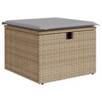 Ensemble de canapé de jardin 8 pièces avec coussins Rattan poly beige