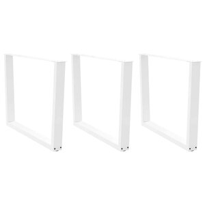 vidaXL Pieds de table à manger en forme de V  3 pièces  blanc  100 x (72-73 3) cm  acier