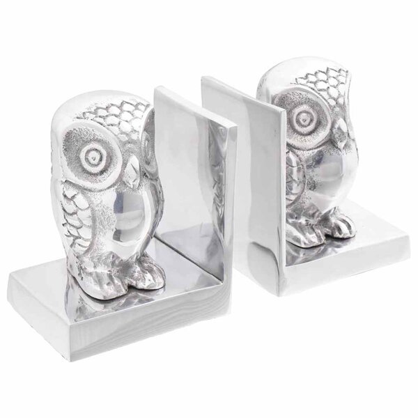vidaXL Serre-livres 2 Pièces Argent 7 x 9 x 11 cm Aluminium