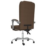 Fauteuil de massage inclinable de bureau informatique étude tissu brun 02_0025420