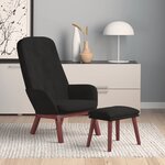 vidaXL Chaise de relaxation avec repose-pied Noir Velours