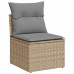 vidaXL Salon de jardin avec coussins 7 Pièces beige résine tressée