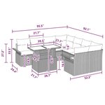 vidaXL Ensemble de canapé de jardin avec coussin 9 Pièces Gris Poly rotin