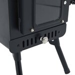 vidaXL Poêle à bois de tente et cheminée et pieds pliables noir acier