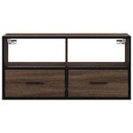 vidaXL Meuble TV chêne marron 80x31x39 5 cm bois d'ingénierie et métal