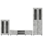 vidaXL Ensemble meuble TV FLORIN Gris béton Bois d'ingénierie