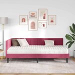 vidaXL Cadre de lit d'angle avec matelas 2 pc Bordeaux 90 x 190 cm