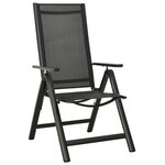 vidaXL Chaises pliables de jardin lot de 2 Textilène et aluminium Noir