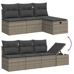 vidaXL Salon de jardin 9 Pièces avec coussins gris résine tressée