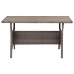 vidaXL Table de jardin Gris 120x70x66 cm Résine tressée