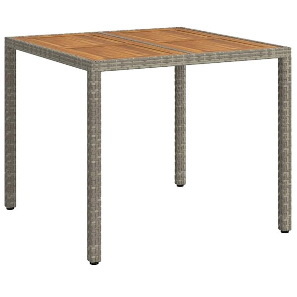 vidaXL Table de Jardin Gris 90 x 90 x 75 cm polyrotin