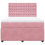 vidaXL Sommier à lattes de lit avec matelas Rose 160x200 cm Velours