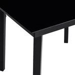 vidaXL Ensemble à manger de jardin et coussins 3 Pièces noir rotin verre