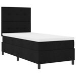 vidaXL Lit à ressorts  matelas et LED  noir  80 x 200 cm  en tissu.