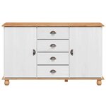 vidaXL Buffet ASKIM Blanc 133 5 x 40 x 79 cm Bois massif en pin
