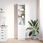 vidaXL Buffet haut blanc 37 5x35x180 cm bois d'ingénierie