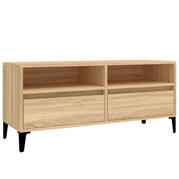 vidaXL Meuble TV chêne sonoma 100x34 5x44 5 cm bois d'ingénierie