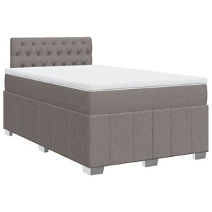 vidaXL Sommier à lattes de lit avec matelas taupe 120x190 cm tissu