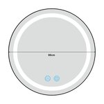 Miroir décoration moderne design LED 80 x 80 x 3 cm argent 03_0010164