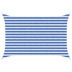 vidaXL Voile d'ombre 2 x 3 5 m HDPE Rectangulaire Bleu et Blanc