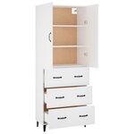 vidaXL Buffet haut Blanc 69 5x34x180 cm Bois d'ingénierie