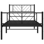 vidaXL Cadre de lit métal sans matelas avec pied de lit noir 100x190cm