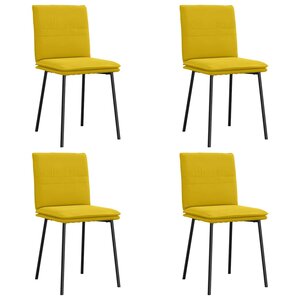 vidaXL Chaises à manger lot de 4 jaune velours