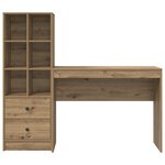 vidaXL Bureau avec rangement Chêne artisan Bois d'ingénierie