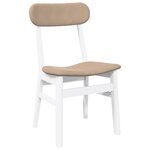 vidaXL Chaises à manger coussins 2 Pièces blanc bois massif caoutchouc