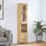 vidaXL Buffet haut Chêne sonoma 34 5x34x180 cm Bois d'ingénierie