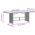 Ensemble salle à manger jardin vidaXL 7 pièces gris poly rattan