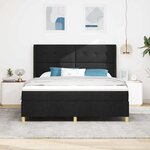 vidaXL Lit à ressorts avec bandes LED Noir 180 x 200 cm tissu