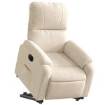 vidaXL Fauteuil inclinable électrique beige tissu microfibre