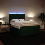 vidaXL Sommier à lattes de lit et matelas Vert foncé 160x200cm Velours