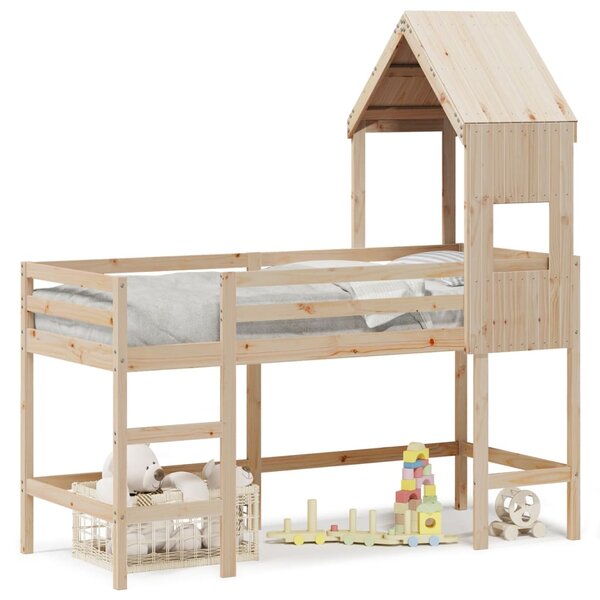 vidaXL Lit superposé avec échelle et toit sans matelas 90x190 cm